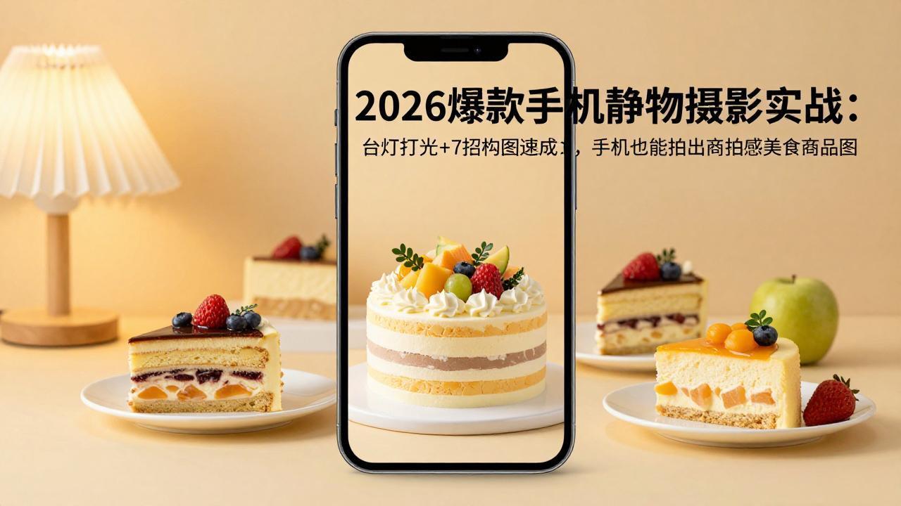 2026爆款手机静物摄影实战:台灯打光+7招构图速成,手机也能拍出商拍感美食商品图-云途创业网