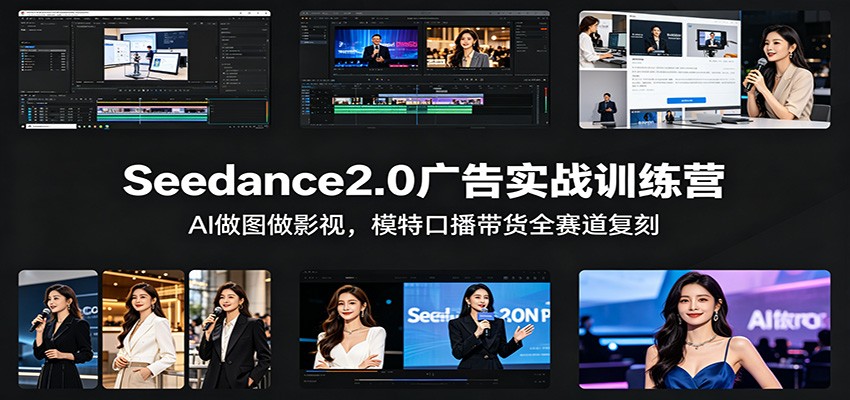 Seedance2.0广告实战训练营：AI做图做影视，模特口播带货全赛道复刻-云途创业网