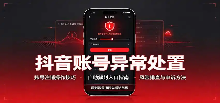 抖音账号异常处置,账号注销操作技巧,自助解封入口-云途创业网