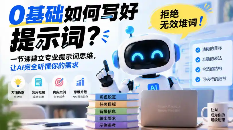 0基础如何写好提示词，拒绝无效堆词！一节课建立专业提示词思维，让AI完全听懂你的需求-云途创业网