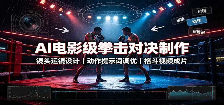 AI电影级拳击对决制作：镜头运镜设计，动作提示词调优，格斗视频成片-云途创业网