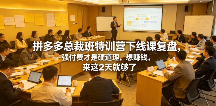 拼多多总裁班特训营下线课复盘,强付费才是硬道理,想賺钱,来这2天就够了-云途创业网