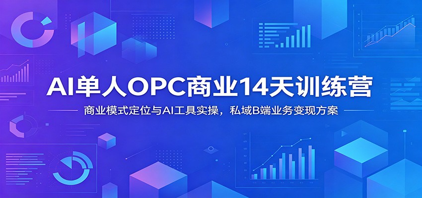 AI单人OPC商业14天训练营：商业模式定位与AI工具实操，私域B端业务变现方案-云途创业网