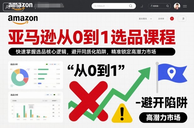 亚马逊从0到1选品课程,快速掌握选品核心逻辑,避开同质化陷阱,精准锁定高潜力市场(更新)-云途创业网
