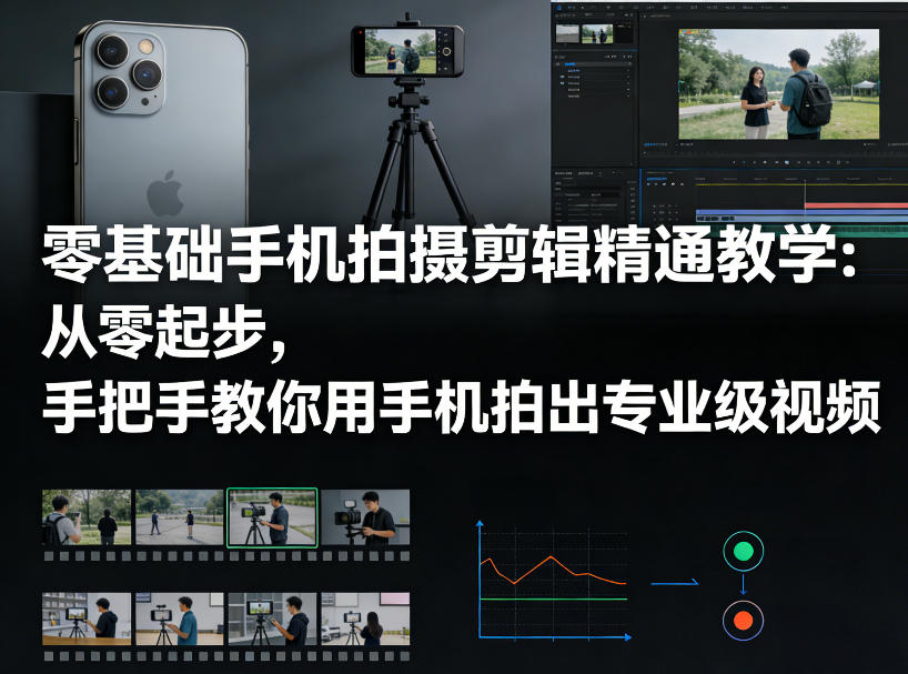 零基础手机拍摄剪辑精通教学：从零起步，手把手教你用手机拍出专业级视频-云途创业网