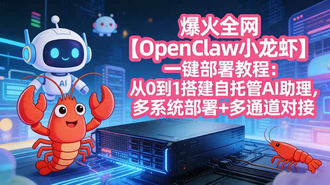 爆火全网【OpenClaw 小龙虾】一键部署教程:从0到1搭建自托管AI助理,多系统部署+多通道对接-云途创业网