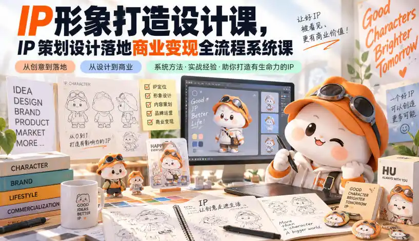 IP形象打造设计课，IP策划设计落地商业变现全流程系统课-云途创业网