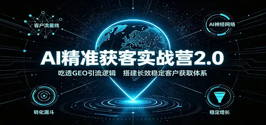 AI精准获客实战营2.0：吃透GEO引流逻辑，搭建长效稳定客户获取体系-云途创业网