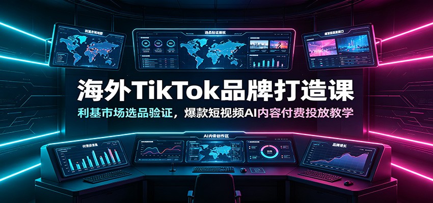 海外TikTok品牌打造课:利基市场选品验证,爆款短视频AI内容付费投放教学-云途创业网