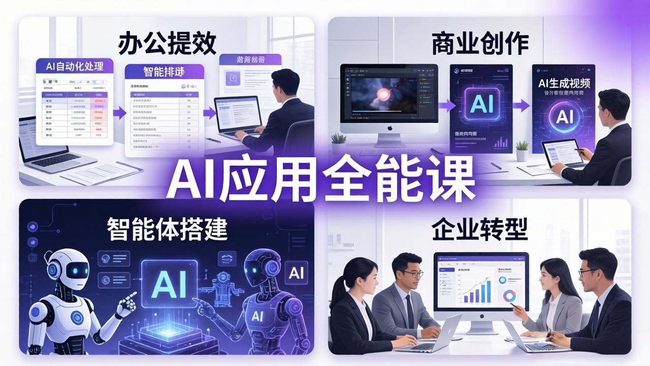 AIGC 应用师全能课-更新：办公提效、商业创作、智能体搭建、企业转型，一站式学会AI应用-云途创业网