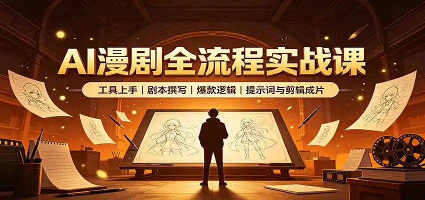 AI漫剧全流程实战课:工具上手、剧本撰写、爆款逻辑、提示词与剪辑成片-云途创业网