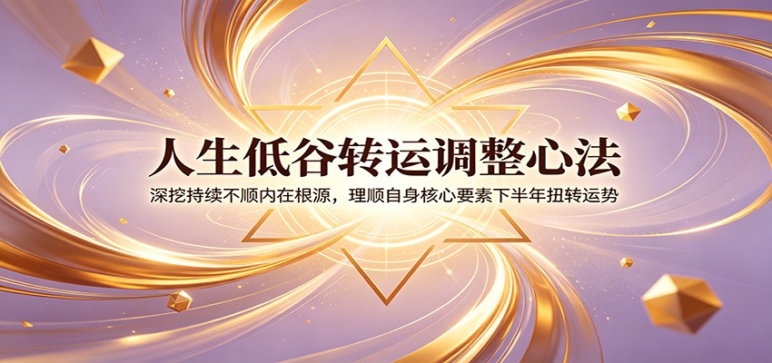人生低谷转运调整心法：深挖持续不顺内在根源，理顺自身核心要素下半年扭转运势-云途创业网