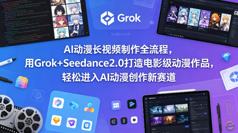 AI动漫长视频制作全流程，用Grok+Seedance2.0打造电影级动漫作品，轻松进入AI动漫创作新赛道-云途创业网