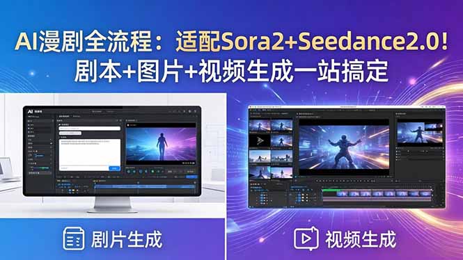 AI漫剧全流程:适配Sora2+Seedance2.0!剧本+图片+视频生成一站搞定-云途创业网