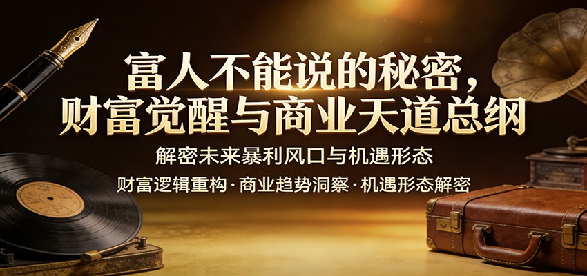 富人不能说的秘密,财富觉醒与商业天道总纲,解密未来暴利风口与机遇形态-云途创业网