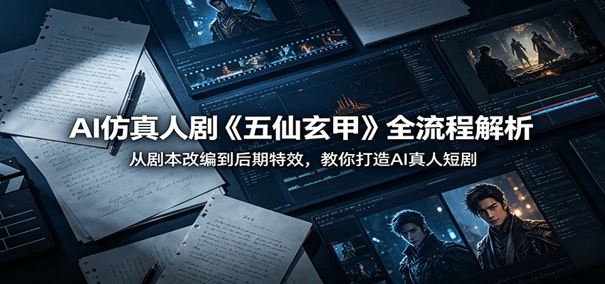 AI仿真人剧《五仙玄甲》全流程解析：从剧本改编到后期特效，教你打造AI真人短剧-云途创业网