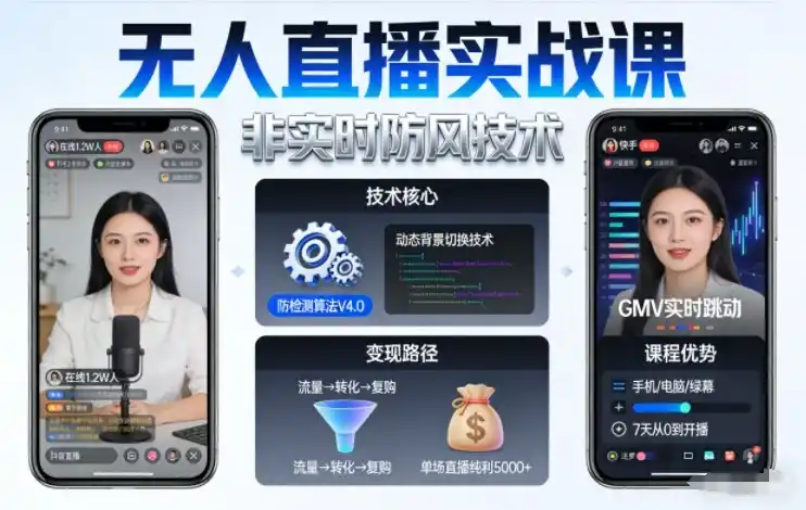宝子哥无人直播实战课,非实时防风技术,聚焦抖音快手等平台直播带货,轻松开启直播变现之路(更新2026年08月06日)-云途创业网