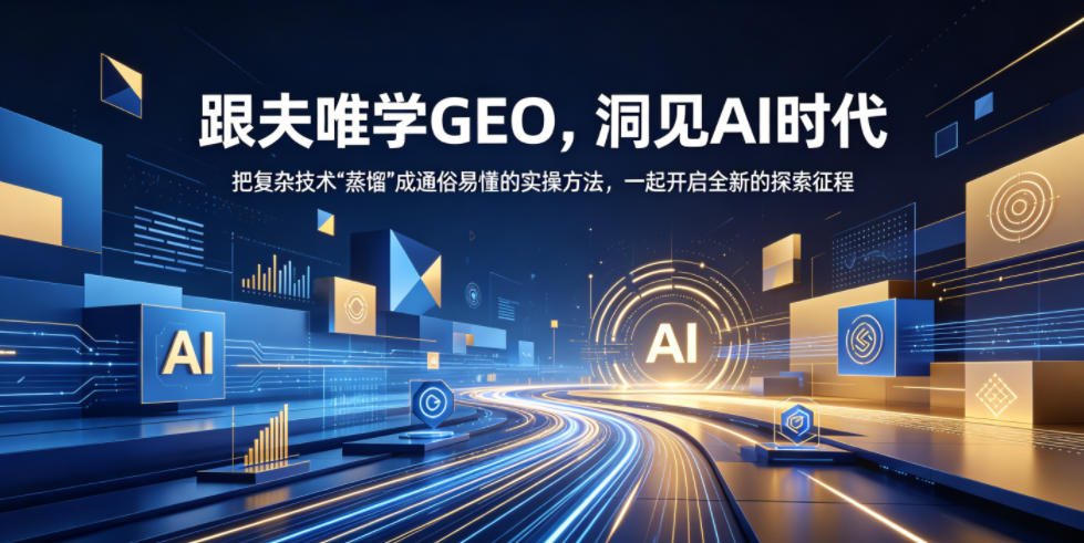 跟夫唯学GEO,洞见AI时代,把复杂技术“蒸馏”成通俗易懂的实操方法,一起开启全新的探索征程-云途创业网