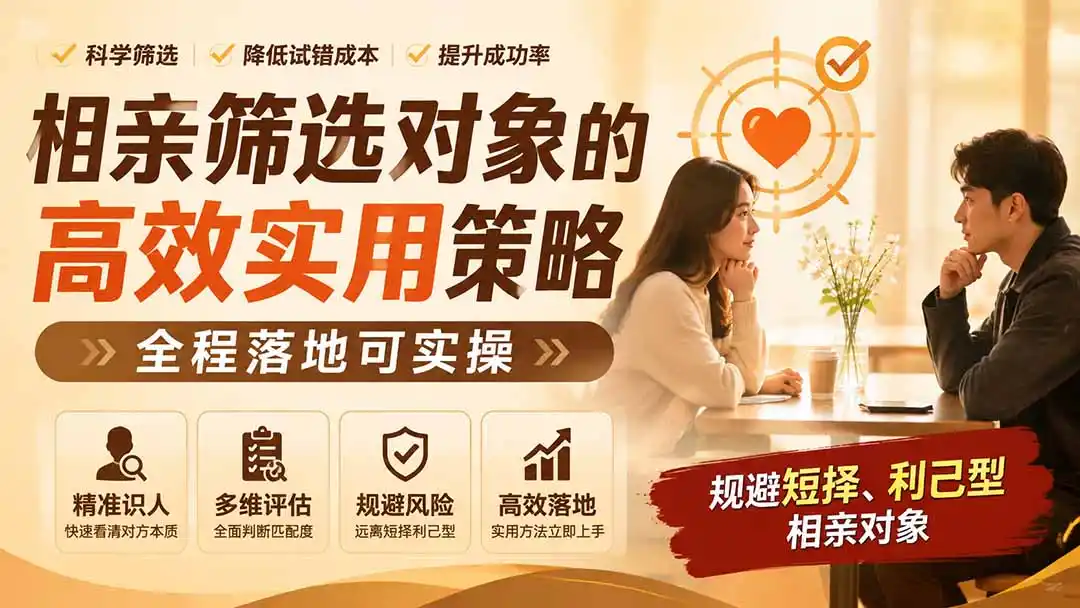 付费文章：相亲筛选对象的高效实用策略，全程落地可实操，规避短择、利己型相亲对象-云途创业网