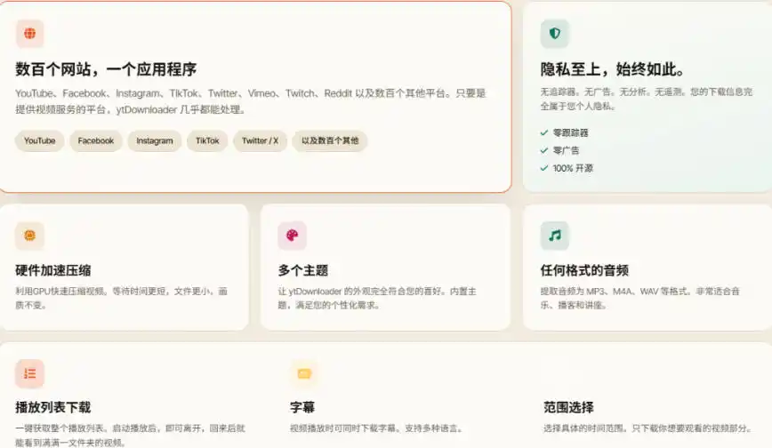 YouTube、B站超100+平台视频免费下载，超级好用，多平台免费开源热门视频下载器ytDownloader-云途创业网