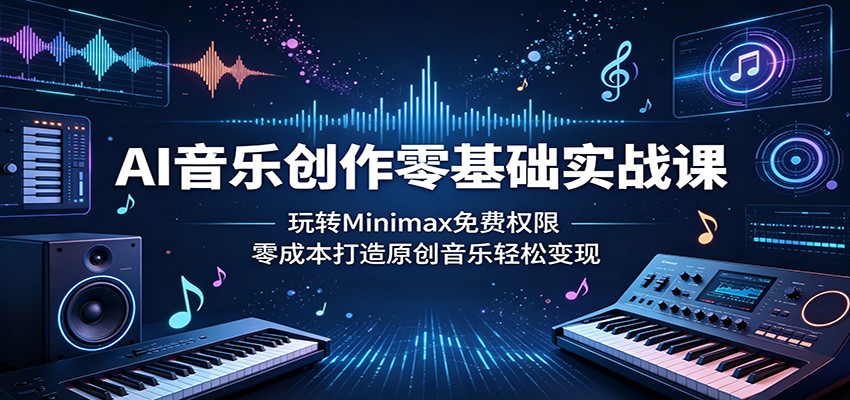 AI音乐创作零基础实战课：玩转Minimax免费权限，零成本打造原创音乐轻松变现-云途创业网