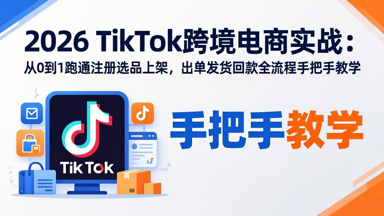 2026TikTok跨境电商实战:从0到1跑通注册选品上架,出单发货回款全流程手把手教学-云途创业网