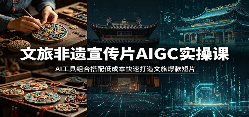 文旅非遗宣传片AIGC实操课：AI工具组合搭配低成本快速打造文旅爆款短片-云途创业网