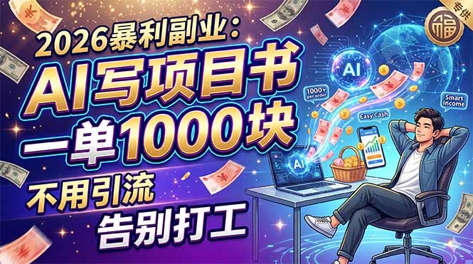 2026暴利副业：AI 写项目书，一单 1000 块，不用引流，告别打工-云途创业网