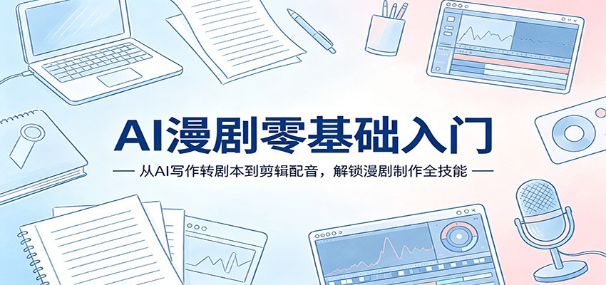 AI漫剧零基础入门:从AI写作转剧本到剪辑配音,解锁漫剧制作全技能-云途创业网