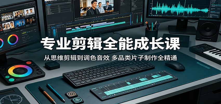 专业剪辑全能成长课：从思维剪辑到调色音效，多品类片子制作全精通-云途创业网