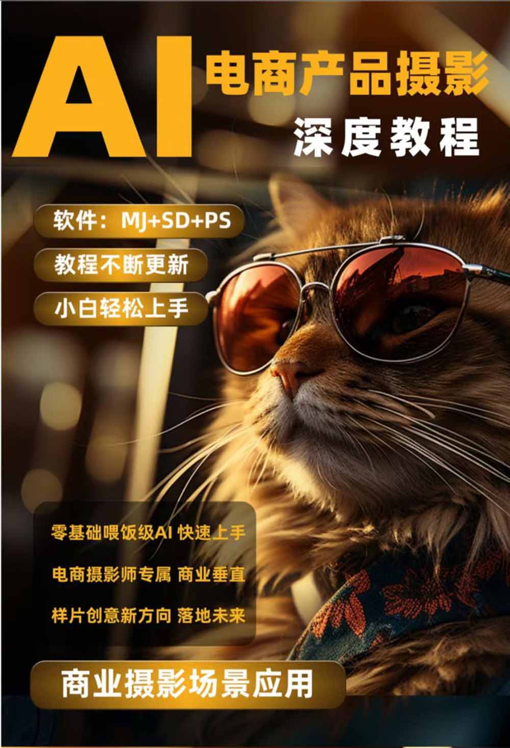 AI电商人像摄影实战课·SD多端部署|MJ完整教学|家电护肤家具商品图人像写真全案例-云途创业网