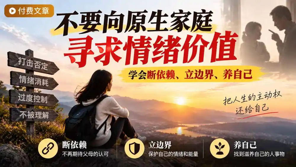 付费文章:不要向原生家庭寻求情绪价值,学会断依赖、立边界、养自己-云途创业网