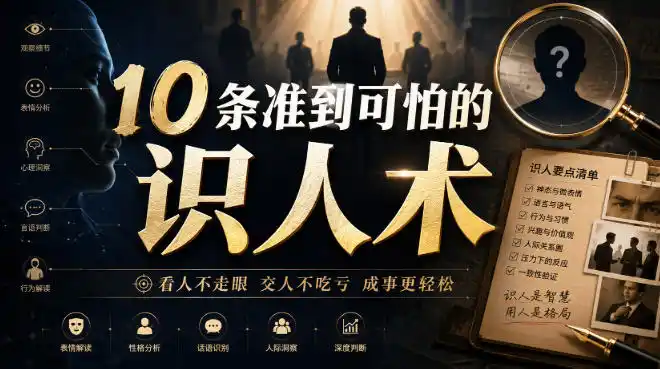 付费文章：10条准到可怕的识人术-云途创业网