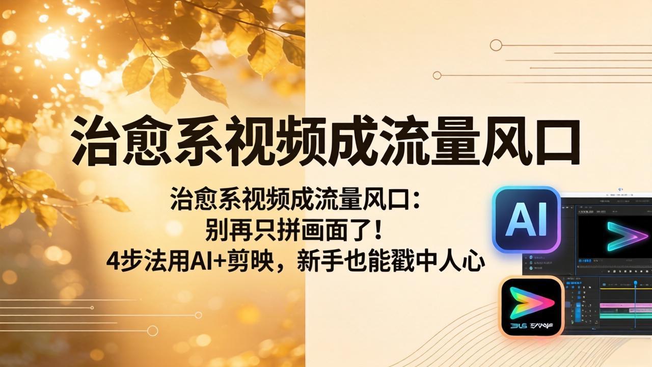 治愈系视频成流量风口:别再只拼画面了!4步法用AI+剪映,新手也能戳中人心-云途创业网