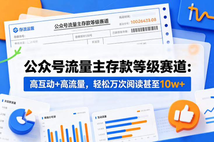 公众号流量主之存款等级赛道,高互动+高流量,轻松达到万次阅读,甚至10w+-云途创业网