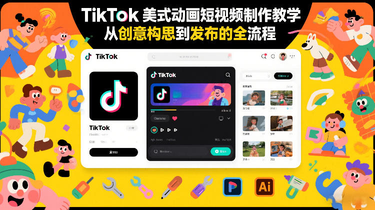 TikTok美式动画短视频制作教学,从创意构思到发布的全流程-云途创业网