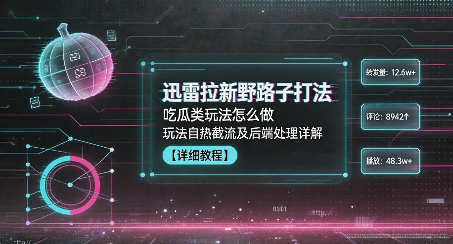 迅雷拉新野路子打法，吃瓜类玩法怎么做，玩法自热截流及后端处理详解-云途创业网