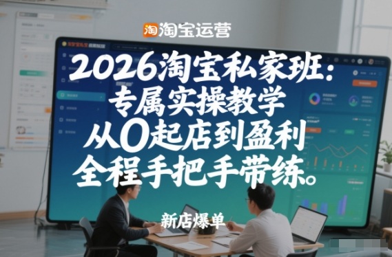 2026淘宝私家班:专属实操教学,从0起店到盈利,全程手把手带练(更新26年3月)-云途创业网