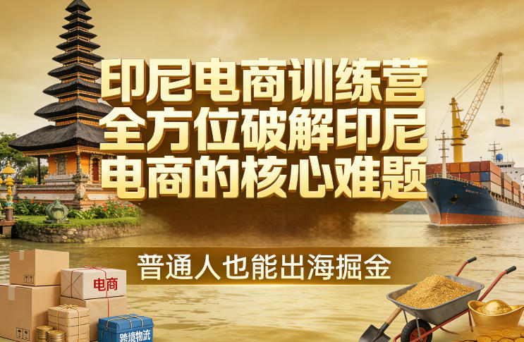 印尼电商训练营，全方位破解印尼电商的核心难题，普通人也能出海掘金-云途创业网