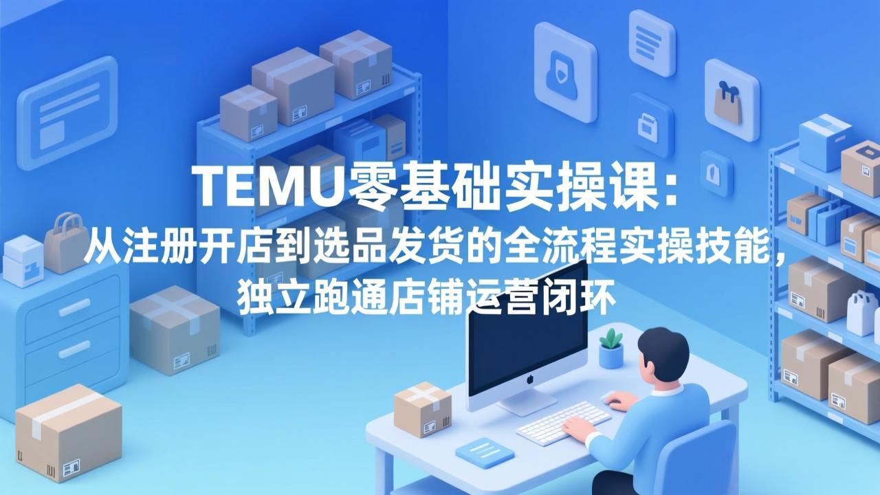 TEMU零基础实操课：从注册开店到选品发货的全流程实操技能，独立跑通店铺运营闭环-云途创业网