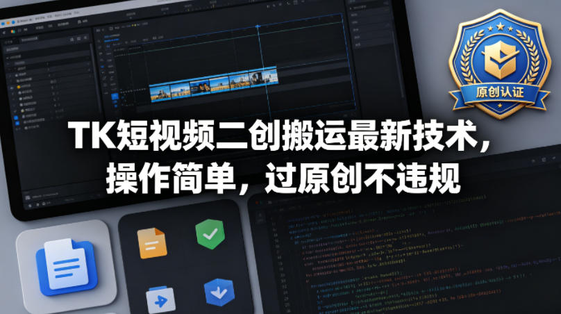TK短视频二创搬运最新技术，操作简单，过原创不违规-云途创业网