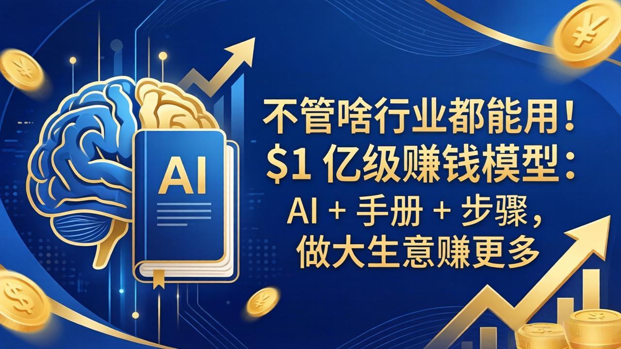 不管啥行业都能用！$1 亿级赚钱模型：AI + 手册 + 步骤，做大生意赚更多-云途创业网