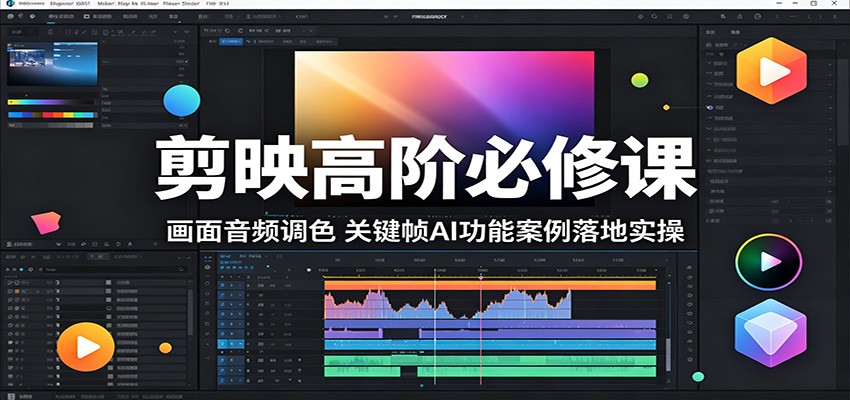 剪映高阶必修课：画面音频调色，关键帧AI功能案例落地实操-云途创业网