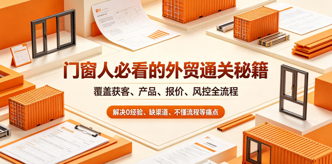 门窗人必看的外贸通关秘籍,块覆盖获客、产品、报价、风控全流程,解决0经验、缺渠道、不懂流程等痛点-云途创业网