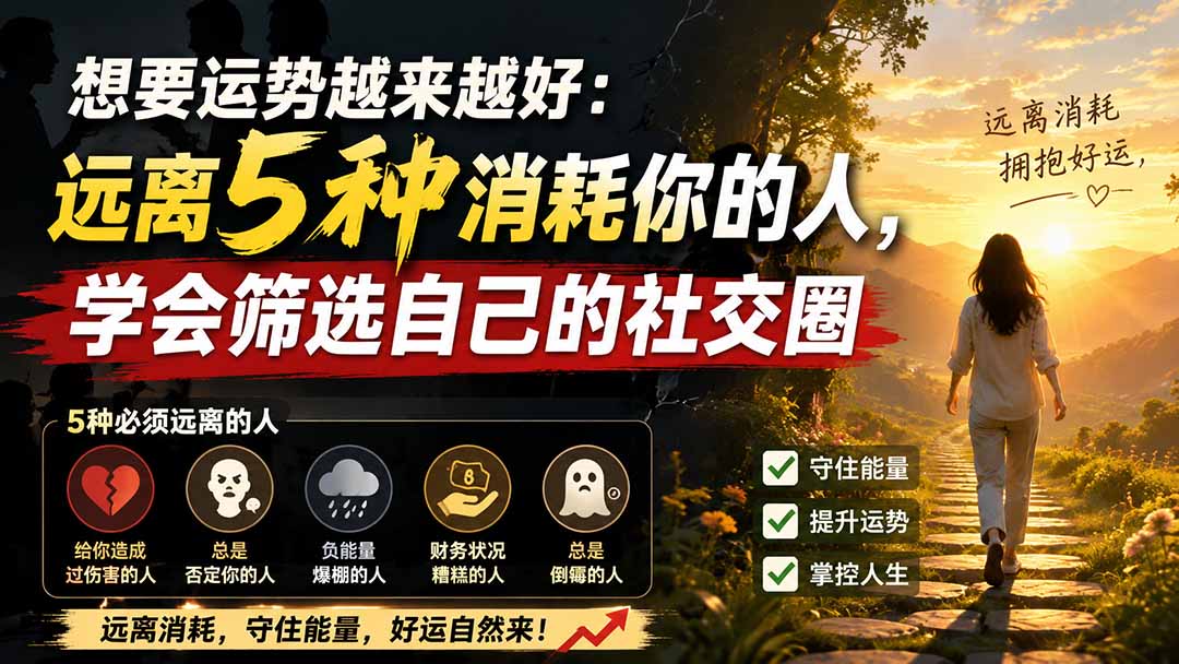 付费文章:想要运势越来越好:远离5种消耗你的人,学会筛选自己的社交圈-云途创业网
