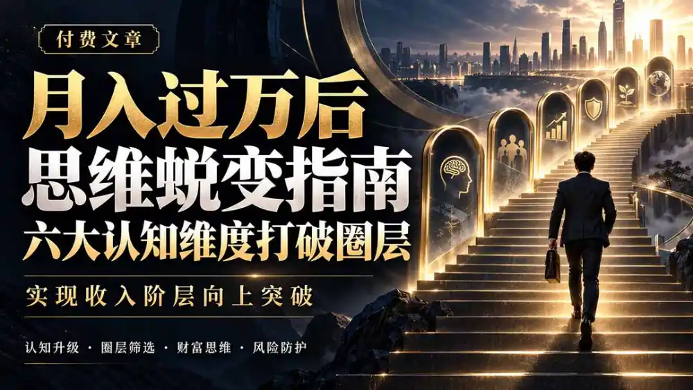 付费文章：月入过万后思维蜕变指南，六大认知维度打破圈层，实现收入阶层向上突破-云途创业网