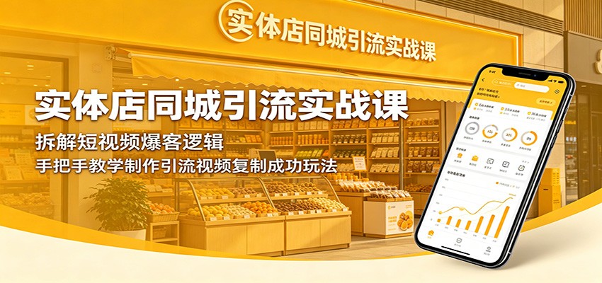 实体店同城引流实战课：拆解短视频爆客逻辑，手把手教学制作引流视频复制成功玩法-云途创业网