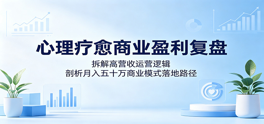 心理疗愈商业盈利复盘:拆解高营收运营逻辑,剖析月入五十万商业模式落地路径-云途创业网