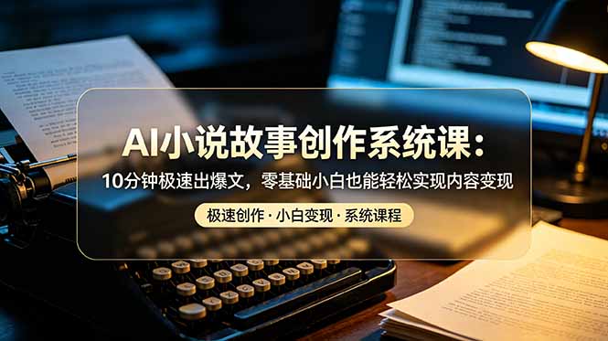 AI小说故事创作系统课:10分钟极速出爆文,零基础小白也能轻松实现内容变现-云途创业网