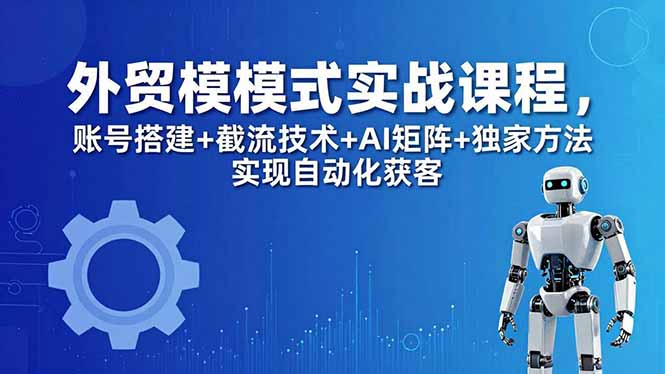 外贸新模式实战课程-更新5月,账号搭建+截流技术+AI矩阵+独家方法实现自动化获客-云途创业网